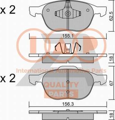 IAP QUALITY PARTS 704-11027P - Kit de plaquettes de frein, frein à disque cwaw.fr