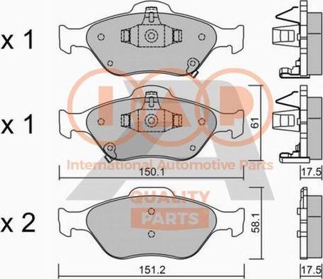 IAP QUALITY PARTS 704-17004P - Kit de plaquettes de frein, frein à disque cwaw.fr