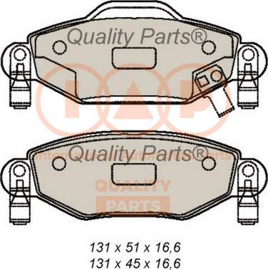 IAP QUALITY PARTS 704-17003 - Kit de plaquettes de frein, frein à disque cwaw.fr