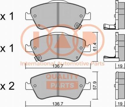 IAP QUALITY PARTS 704-17196P - Kit de plaquettes de frein, frein à disque cwaw.fr