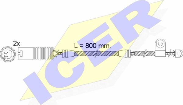 Icer 610499 E C - Contact d'avertissement, usure des plaquettes de frein cwaw.fr