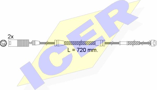 Icer 610498 E C - Contact d'avertissement, usure des plaquettes de frein cwaw.fr