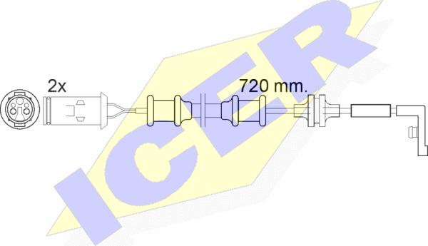 Icer 610444 E C - Contact d'avertissement, usure des plaquettes de frein cwaw.fr