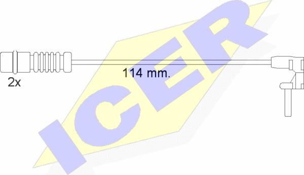 Icer 610454 E C - Contact d'avertissement, usure des plaquettes de frein cwaw.fr