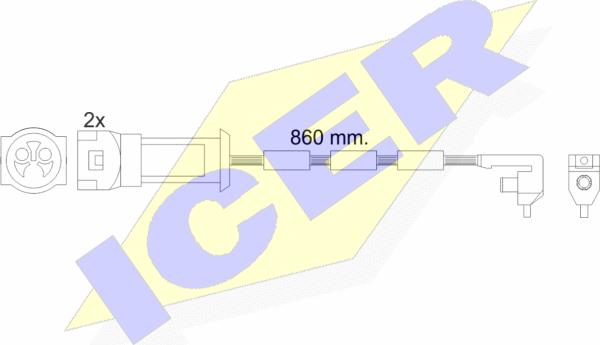 Icer 610450 E C - Contact d'avertissement, usure des plaquettes de frein cwaw.fr