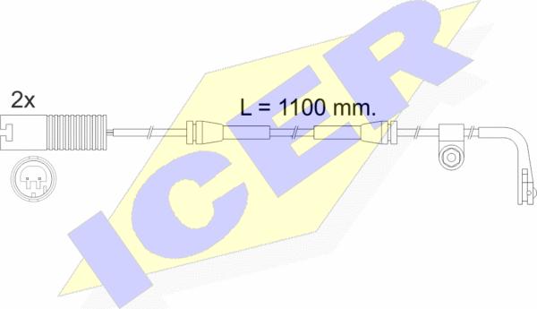 Icer 610457 E C - Contact d'avertissement, usure des plaquettes de frein cwaw.fr