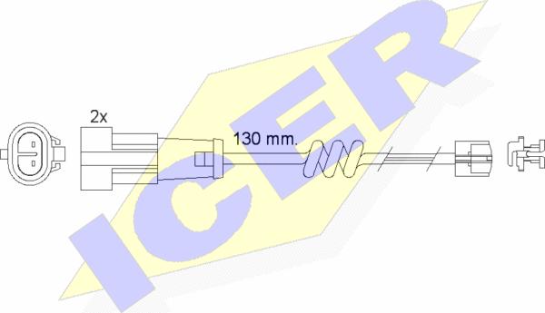 Icer 610469 E C - Contact d'avertissement, usure des plaquettes de frein cwaw.fr