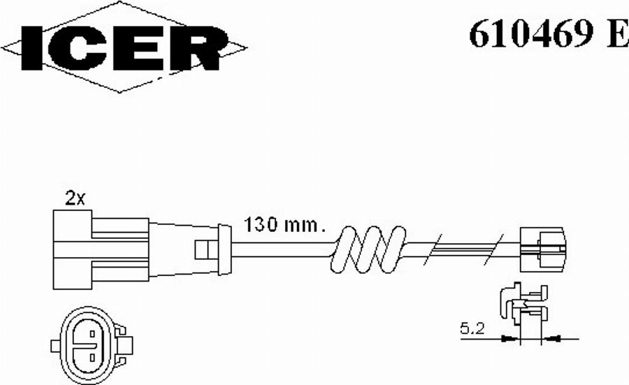 Icer 610469E - Contact d'avertissement, usure des plaquettes de frein cwaw.fr