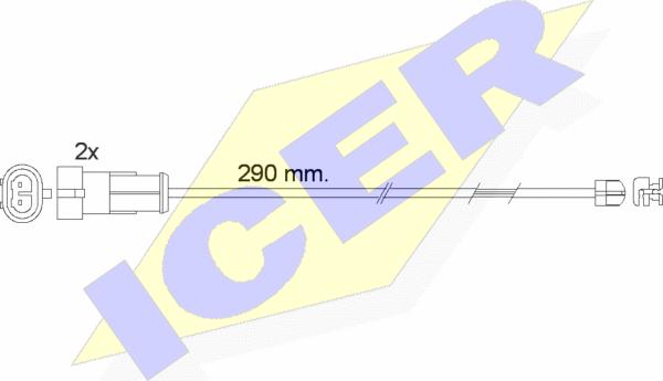 Icer 610468 E C - Contact d'avertissement, usure des plaquettes de frein cwaw.fr