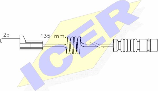 Icer 610405 E C - Contact d'avertissement, usure des plaquettes de frein cwaw.fr