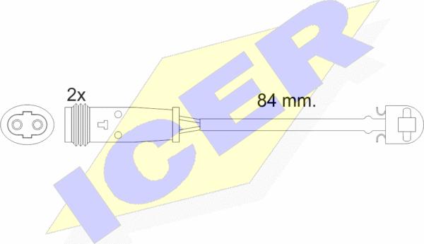 Icer 610484 E C - Contact d'avertissement, usure des plaquettes de frein cwaw.fr