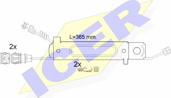 Icer 610485 E C - Contact d'avertissement, usure des plaquettes de frein cwaw.fr