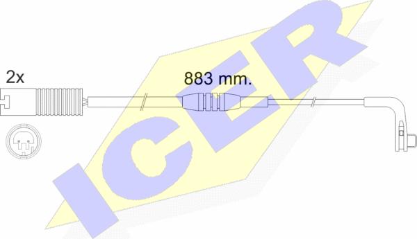 Icer 610480 E C - Contact d'avertissement, usure des plaquettes de frein cwaw.fr