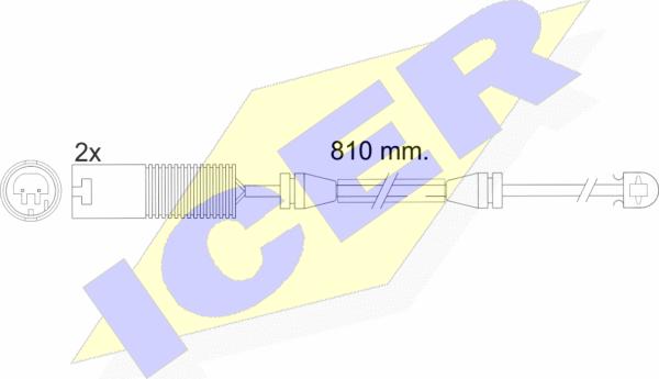 Icer 610425 E C - Contact d'avertissement, usure des plaquettes de frein cwaw.fr