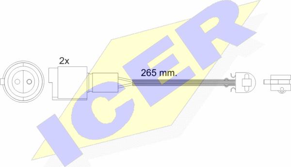 Icer 610427 E C - Contact d'avertissement, usure des plaquettes de frein cwaw.fr