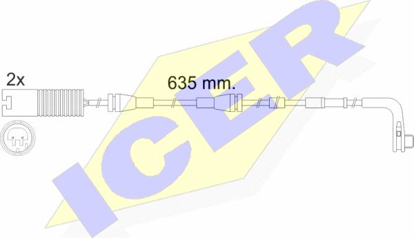 Icer 610474 E C - Contact d'avertissement, usure des plaquettes de frein cwaw.fr