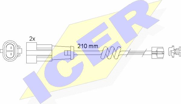 Icer 610471 E C - Contact d'avertissement, usure des plaquettes de frein cwaw.fr