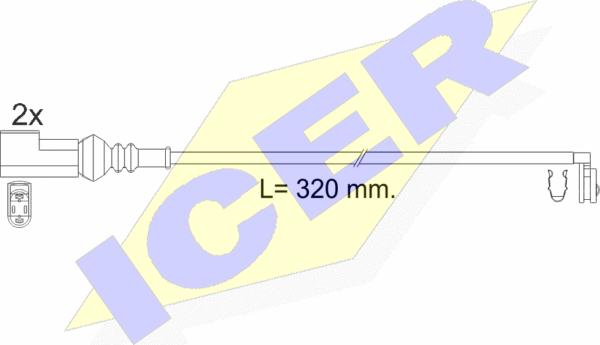 Icer 610592 E C - Contact d'avertissement, usure des plaquettes de frein cwaw.fr