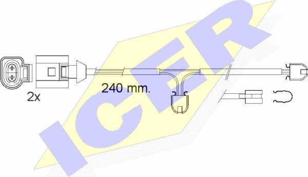 Icer 610546 E C - Contact d'avertissement, usure des plaquettes de frein cwaw.fr