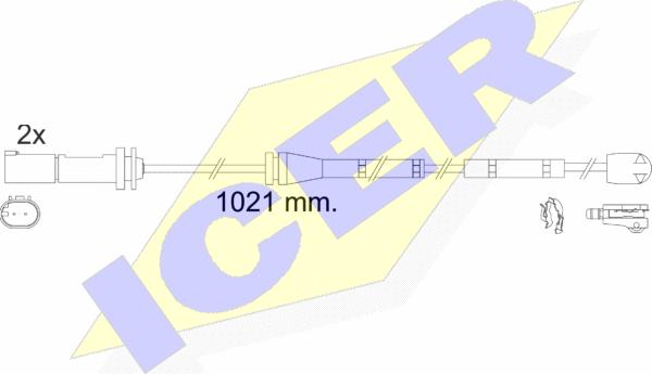 Icer 610554 E C - Contact d'avertissement, usure des plaquettes de frein cwaw.fr