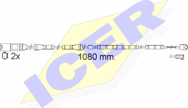 Icer 610558 E C - Contact d'avertissement, usure des plaquettes de frein cwaw.fr