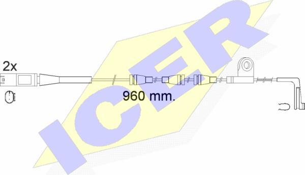 Icer 610553 E C - Contact d'avertissement, usure des plaquettes de frein cwaw.fr