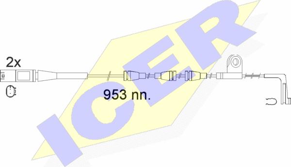 Icer 610552 E C - Contact d'avertissement, usure des plaquettes de frein cwaw.fr