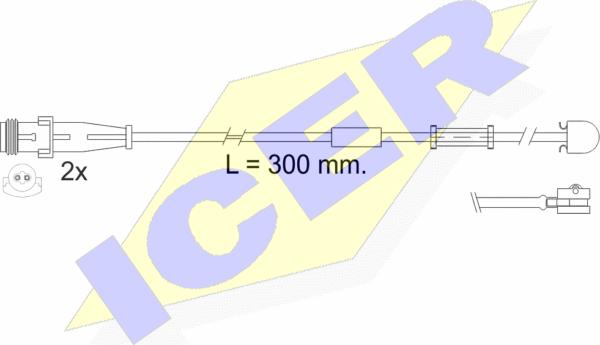 Icer 610504 E C - Contact d'avertissement, usure des plaquettes de frein cwaw.fr