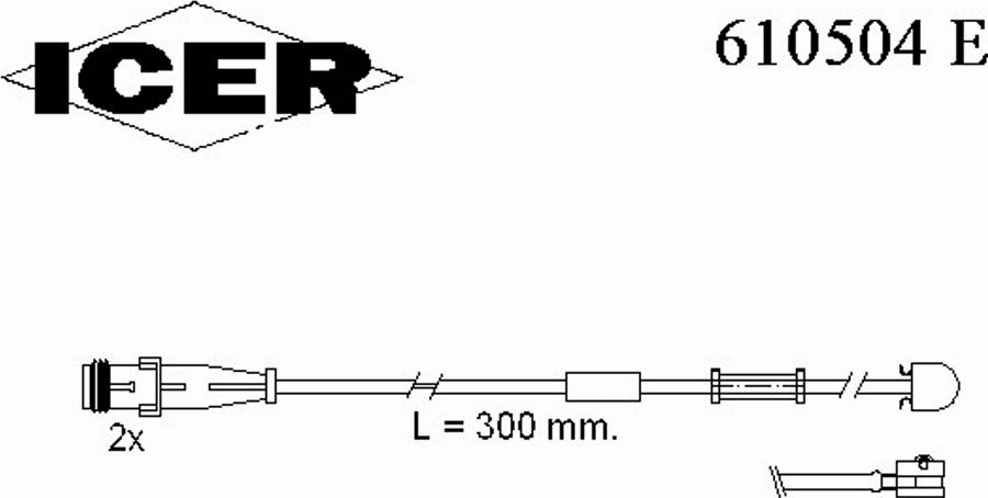 Icer 610504E - Contact d'avertissement, usure des plaquettes de frein cwaw.fr