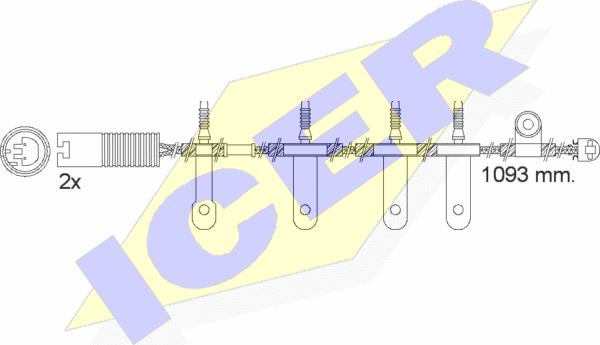 Icer 610501 E C - Contact d'avertissement, usure des plaquettes de frein cwaw.fr