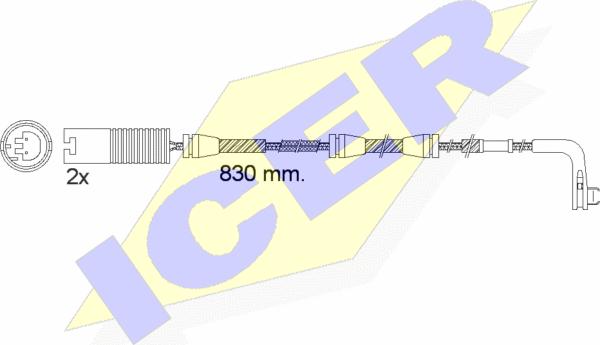 Icer 610503 E C - Contact d'avertissement, usure des plaquettes de frein cwaw.fr