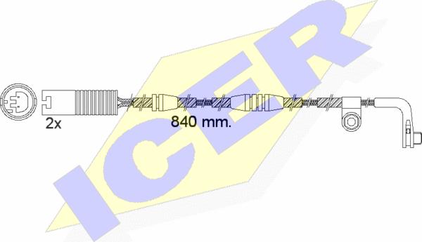 Icer 610502 E C - Contact d'avertissement, usure des plaquettes de frein cwaw.fr