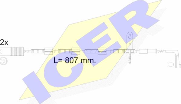 Icer 610584 E C - Contact d'avertissement, usure des plaquettes de frein cwaw.fr