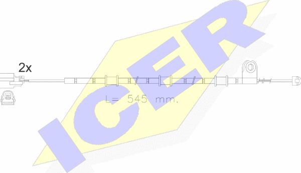 Icer 610586 E C - Contact d'avertissement, usure des plaquettes de frein cwaw.fr