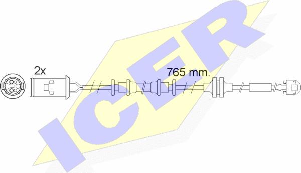 Icer 610535 E C - Contact d'avertissement, usure des plaquettes de frein cwaw.fr