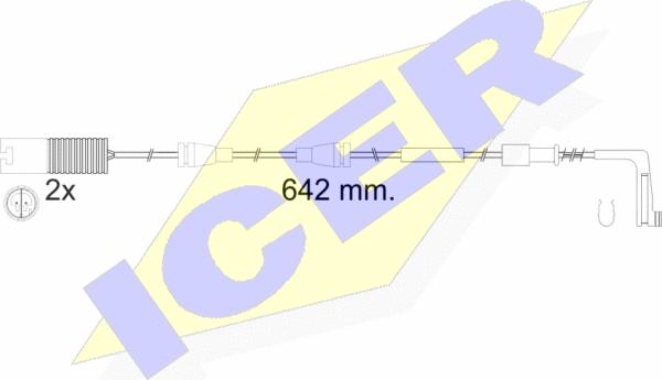 Icer 610538 E C - Contact d'avertissement, usure des plaquettes de frein cwaw.fr