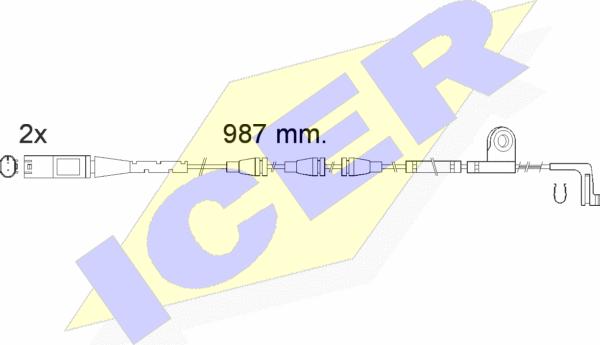 Icer 610571 E C - Contact d'avertissement, usure des plaquettes de frein cwaw.fr