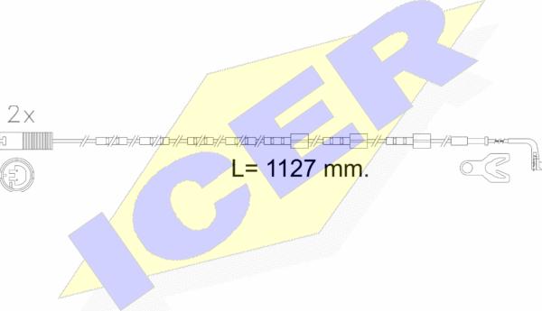 Icer 610605 E C - Contact d'avertissement, usure des plaquettes de frein cwaw.fr