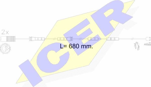 Icer 610606 E C - Contact d'avertissement, usure des plaquettes de frein cwaw.fr