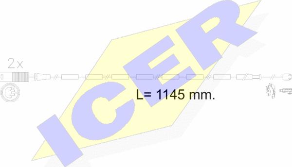 Icer 610607 E C - Contact d'avertissement, usure des plaquettes de frein cwaw.fr