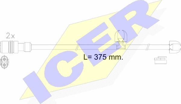 Icer 610615 E C - Contact d'avertissement, usure des plaquettes de frein cwaw.fr