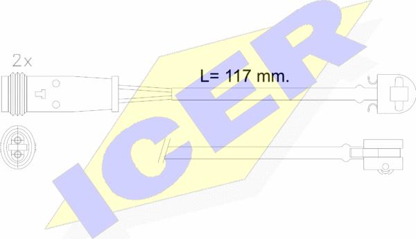 Icer 610612 E C - Contact d'avertissement, usure des plaquettes de frein cwaw.fr