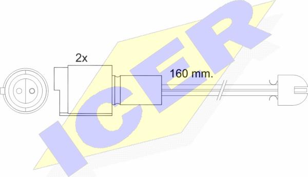 Icer 610090 E C - Contact d'avertissement, usure des plaquettes de frein cwaw.fr