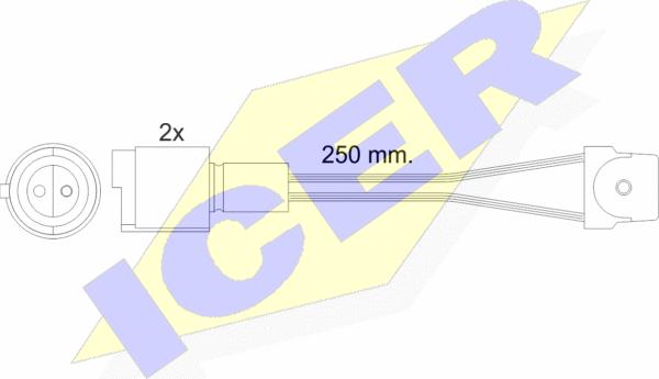 Icer 610091 E C - Contact d'avertissement, usure des plaquettes de frein cwaw.fr