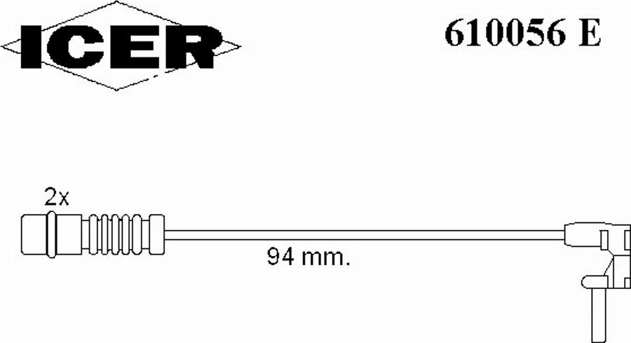 Icer 610056 E - Contact d'avertissement, usure des plaquettes de frein cwaw.fr