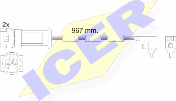 Icer 610069 E C - Contact d'avertissement, usure des plaquettes de frein cwaw.fr