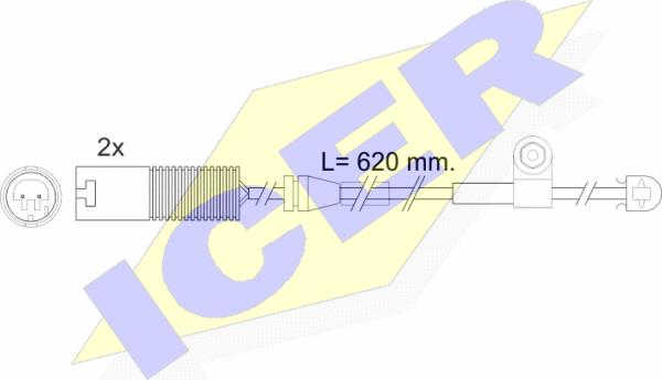 Icer 610396 E C - Contact d'avertissement, usure des plaquettes de frein cwaw.fr