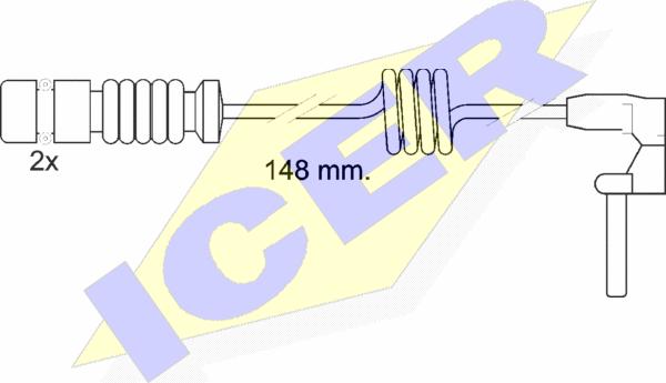 Icer 610398 E C - Contact d'avertissement, usure des plaquettes de frein cwaw.fr