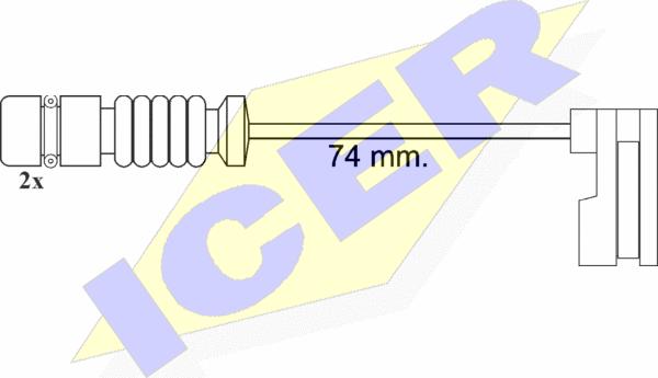 Icer 610397 E C - Contact d'avertissement, usure des plaquettes de frein cwaw.fr