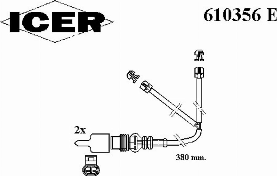 Icer 610356 E - Contact d'avertissement, usure des plaquettes de frein cwaw.fr